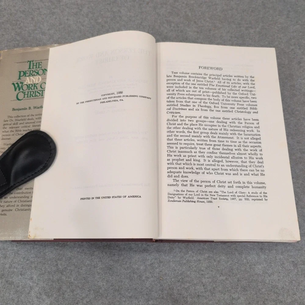 The Person and Work of Christ Benjamin B Warfield 1950 Hardcover Dust Jacket - Picture 4 of 4